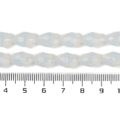 電気メッキジェイド風ガラスビーズ連売り  多面カット  ティアドロップ  ホワイト  11.5x8mm  穴：1.2mm  約55~57個/連  25.59インチ（65cm）&nbsp;EGLA-N013-J8mm-D02