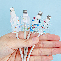 4 Pairs 4 Style TPU Data Cable Protective Sleeve&nbsp;AJEW-HY0001-31