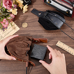 2Pcs 2 Colors Viking PU Leather Drawstring Wallets with Antique Bronze Tone Iron Rivets&nbsp;AJEW-CL0003-49
