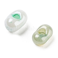ガラスビーズ  オーバル  DIYブレスレットアクセサリー  ミディアムアクアマリン  4x3x2mm  穴：0.8mm&nbsp;GLAA-U003-01F