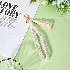 Alloy Cotton & Polyester Tassel Keychain&nbsp;KEYC-WH20026-01B