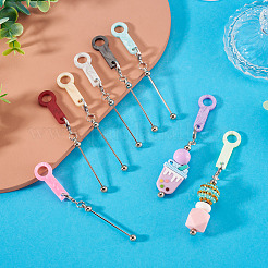8Pcs 8 Colors Acrylic Straw Pendant Beadable Bar&nbsp;HJEW-TA0001-48