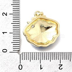 Brass Micro Pave Cubic Zirconia Pendants&nbsp;KK-P336-23G-01