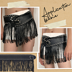 Punk Style PU Leather Metal Rivet Tassel Belly Belts&nbsp;FIND-WH20019-272