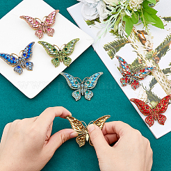 7Pcs 7 Colors Alloy Rhinestone Brooch&nbsp;JEWB-FH0001-65