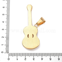 316サージカルステンレスラインストーンビッグペンダント  真空めっき  ギター  18KGP本金メッキ  60x21.5x3mm  穴：10x6mm&nbsp;STAS-P412-01G