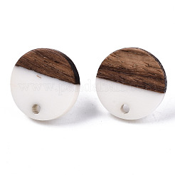 Opaque Resin & Walnut Wood Stud Earring Findings&nbsp;X-MAK-N032-008A-B06