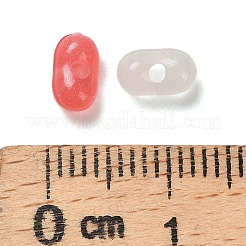 明るい透明なアクリルビーズ  ピーナッツ  暗闇で光る  サクランボ色  6.5~7x4x3~3.5mm  穴：1.4mm&nbsp;LACR-D009-01D