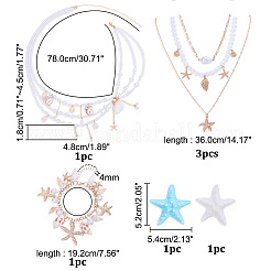 5Pcs Chain Belt & Necklaces & Braelets & Resin Alligator Hair Clips Sets&nbsp;SJEW-ME00003