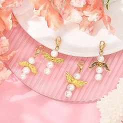 Angel Shell Pearl & Alloy Pendant Decoration&nbsp;HJEW-JM02402