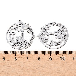 ステンレスペンダント201個  生活のチャームの木  ステンレス鋼色  28x25x1mm  穴：1.4mm&nbsp;STAS-I364-02P