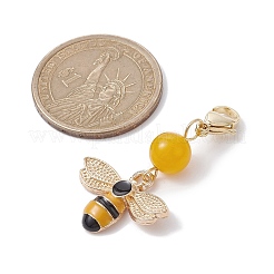 Bee & Honeycomb & Flower Alloy Enamel Pendant Decorations&nbsp;HJEW-JM01600-01