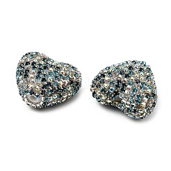 Sparkling Acrylic Heart Beads with Rhinestone Embellishment&nbsp;OACR-NH0001-02B-03