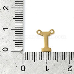 304ステンレススチールチャーム  18KGP本金メッキ  レターチャーム  文字I  10x8x1mm  穴：1mm&nbsp;STAS-Z074-04G-I