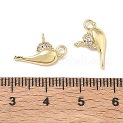 Brass Micro Pave Clear Cubic Zirconia Pendants&nbsp;KK-D289-19G