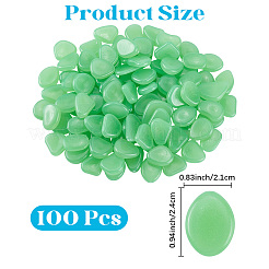 暗闇で光る樹脂製小石1セット  花瓶フィラー  ナゲット  ライム  16~20x22~30x5~8mm  100個/セット&nbsp;DJEW-CN0001-40D