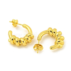 304ステンレススチールイヤリング  半円  18KGP本金メッキ  19x5.5mm&nbsp;EJEW-R161-09E-G