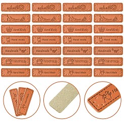 35個 7スタイル PUイミテーションレザーラベルタグ  DIYジーンズ用  バッグ  靴  帽子アクセサリー  混合図形  15x50mm  5個/スタイル&nbsp;AJEW-YW0001-23