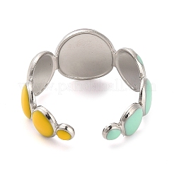 304 Stainless Steel Open Cuff Ring&nbsp;RJEW-F160-07P-01