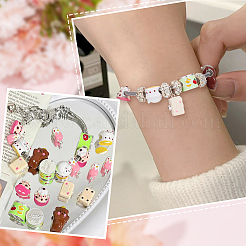 6Pcs 6 Style Brass Enamel European Beads&nbsp;KK-SC0004-41