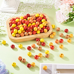 240Pcs 6 Colors Natural Wooden Beads&nbsp;WOOD-TA0002-74D