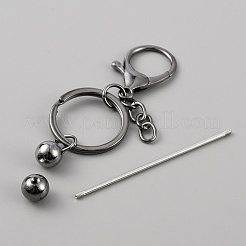 Iron Bar Beadable Keychain for Jewelry Making DIY Crafts&nbsp;KEYC-WH0034-32B