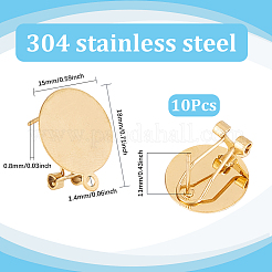 10Pcs 304 Stainless Steel Stud Earring Findings&nbsp;STAS-SP0001-88A-G