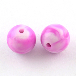 不透明なアクリルビーズ  ラウンド  ミディアム蘭  8mm  穴：1.5mm  約1800個/500g&nbsp;SACR-R853-8mm-205