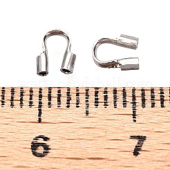 真鍮製U字カンU字金具  プラチナ  5x4x1mm  穴：0.7mm&nbsp;KK-WH0085-01P-RS