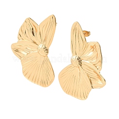 304ステンレススチールスタッドピアス  花  ゴールドカラー  57.5x37mm&nbsp;EJEW-K321-01G