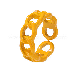 Spray Painted Alloy Oval Curb Chain Cuff Rings for Women&nbsp;WG64013-04