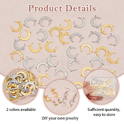 40Pcs 2 Colors Rack Plating Brass Connector Charms&nbsp;KK-HS0014-97