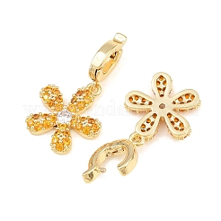 Brass Micro Pave Cubic Zirconia Pendants&nbsp;CU-CBAA6E8-14G-02