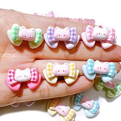 樹脂カボション  蝶結びの猫  ミックスカラー  26x15mm&nbsp;PW-WG58962-01