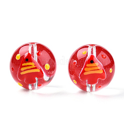 Transparent Glass with Enamel Beads&nbsp;LAMP-T011-30B