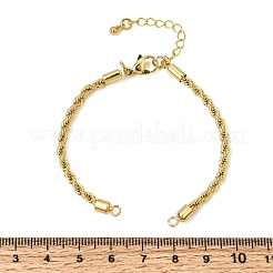 Adjustable Braided Brass Rope Chain Bracelet Making for DIY Connector Findings&nbsp;KK-CBA5ABD-01G