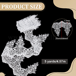 5ヤードのエスニックスタイルのポリエステルとプラスチックリボン  衣類縫製用  ホワイト  9-7/8インチ（250mm）&nbsp;SRIB-PH0001-76