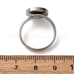 304ステンレス鋼調整リング部品  201ステンレススチールのフラットラウンドプレーンパッドリングセッティング付き  ステンレス鋼色  トレイ：10mm  3mm  内径：17mm&nbsp;STAS-B098-04C-P