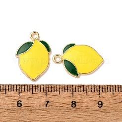 合金エナメルチャーム  レモンチャーム  ゴールドカラー  19.5x13.5x2mm  穴：1.6mm&nbsp;FIND-H051-02G