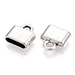 チベットスタイル合金コード終了  カドミウムフリー＆鉛フリー  アンティークシルバー  13x12.5x5mm  穴：2.8mm  内径：10x2.5mm&nbsp;TIBE-N012-09AS