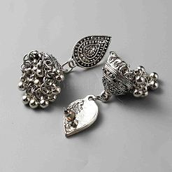 Zinc Alloy Teardrop with Bell Dangle Stud Earrings for Women&nbsp;EJEW-WH0013-77AS