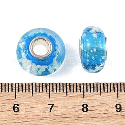 Lampwork & Brass Core European Beads&nbsp;LAMP-P019-01P-30