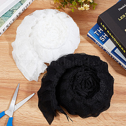 4M 2 Colors 3-Layer Pleated Chiffon Flower Lace Trim&nbsp;OCOR-GF0002-35