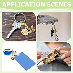 12Pcs 6 Colors Alloy Enamel Flower & Bee Pendant Decorations&nbsp;HJEW-YW00434