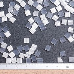 MIYUKIティラビーズ  日本製シードビーズ  2穴  （tl2548)クリスタルシルクサテン光沢  5x5x1.9mm  穴：0.8mm  約590個/50g&nbsp;SEED-X0054-TL2548