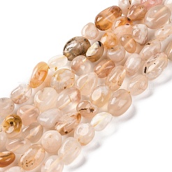 天然石桜色アゲート瑪瑙ビーズ連売り  ナゲット  タンブルストーン  7~12x6~8x5~7mm  穴：1mm  約43~44個/連  15.47~15.63''（39.3~39.7センチメートル）&nbsp;G-G146-A31-01