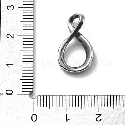 スターリングシルバーのインフィニティリンキングリング925個  クラスターリンク  アンティークシルバー  19.5x11.5x4.5mm  穴：10x7.5mm&nbsp;LS-STER-R001-05S