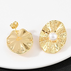 Brass Oval Stud Earrings&nbsp;EJEW-C152-07B-G