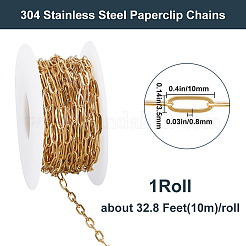 10M Ion Plating(IP) 304 Stainless Steel Paperclip Chains&nbsp;CHS-BBC0001-06