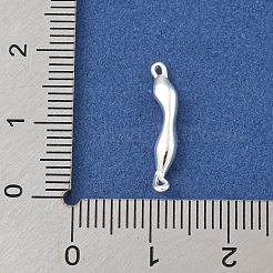 真鍮製コネクタチャーム  不規則なバーリンク  銀  19x4x3mm  穴：0.6~0.8mm&nbsp;KK-Z072-07S